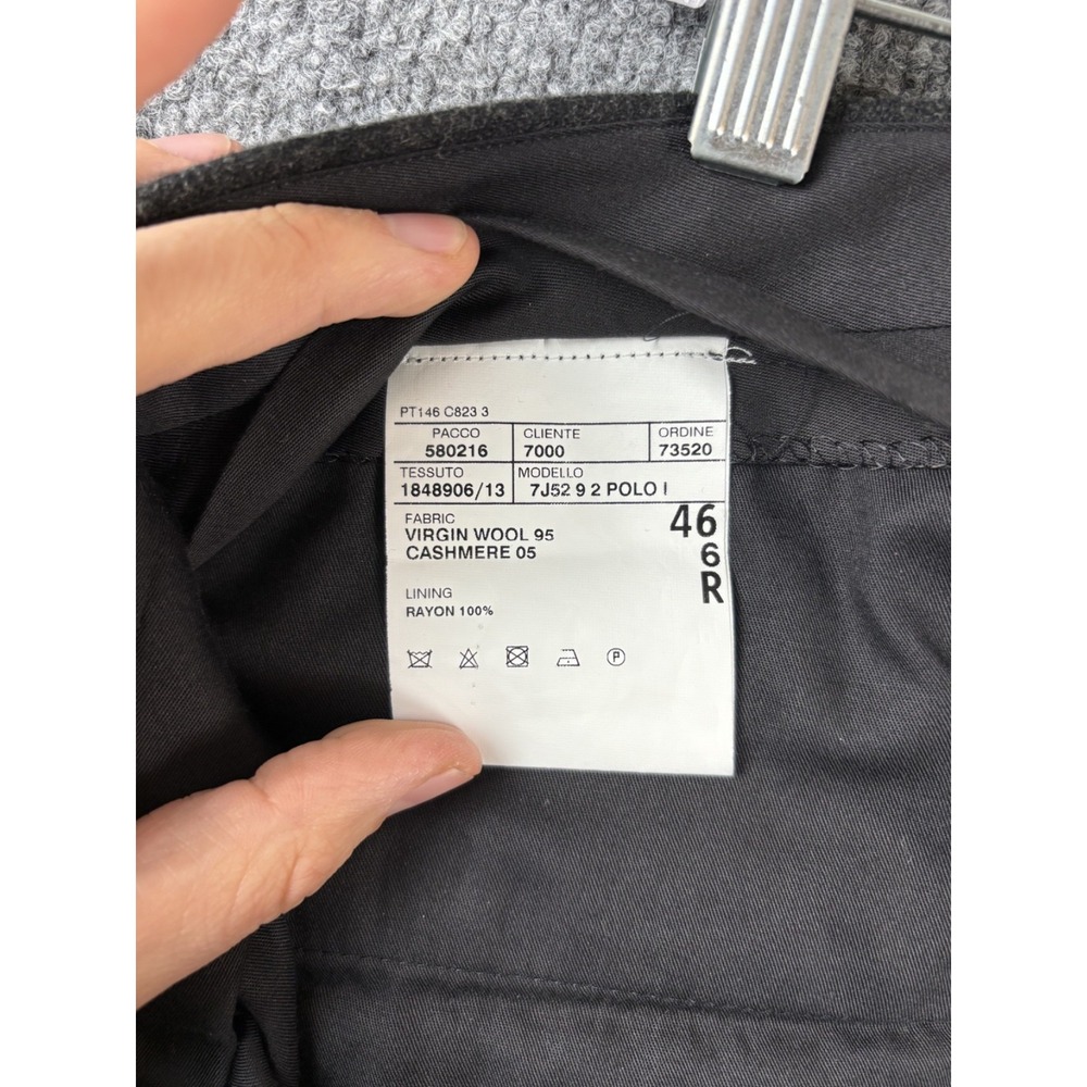 Polo Ralph Lauren Pants Mens 41R Gray Cuffed Wool Cashmere Made in Italy Vintage - Picture 5 of 7